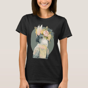 Cute Cockatoo Parrot Bird Flower Crown Pet Birds T-Shirt