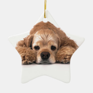 Cute Cocker Spaniel Ceramic Ornament