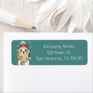 Cute Cocker Spaniel Christmas Return Address  Label