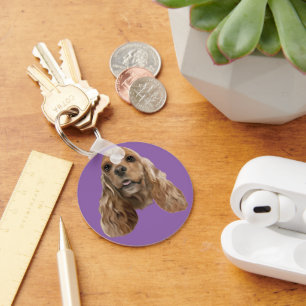 Cute Cocker Spaniel Dog Key Ring