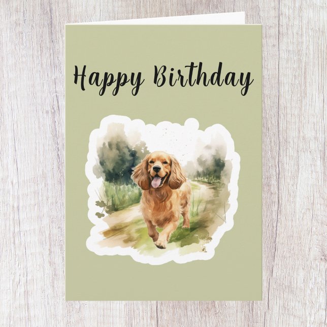 Cute Cocker Spaniel Dog Lover Birthday Card (Creator Uploaded)