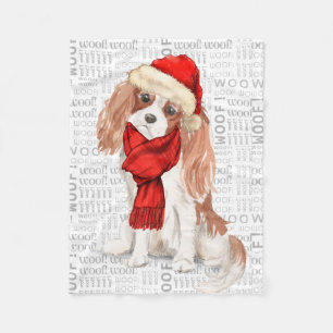 Cute Cocker Spaniel Dog Lover Christmas Fleece Blanket