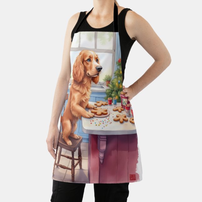Cute Cocker Spaniel Gingerbread Baking Christmas Apron (Insitu)