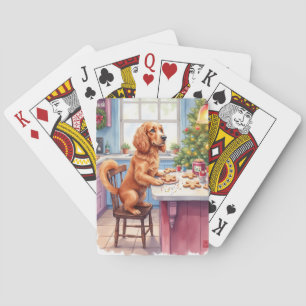 Cute Cocker Spaniel Gingerbread Baking Christmas Playing Cards