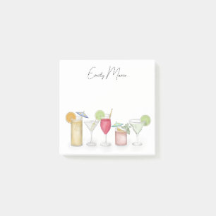 Cute Cocktail Drinks Colourful Simple Calligraphy Post-it Notes