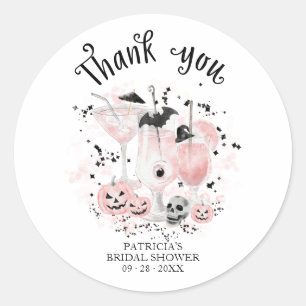 Cute Cocktails Halloween Bridal Shower Classic Round Sticker