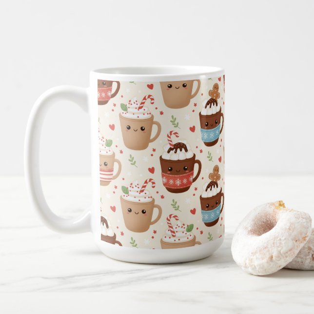 Cute Cocoa Holiday Coffee Mug (With Donut)