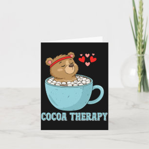 Cute Cocoa Therapy Bear Hot Chocolate Marshmallo Card