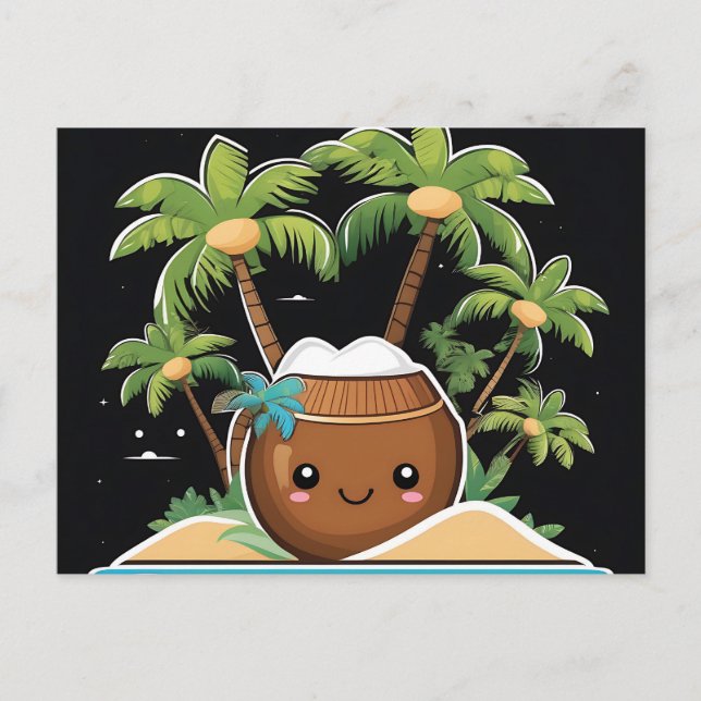 Cute Coconut Happy Postcard (Front)