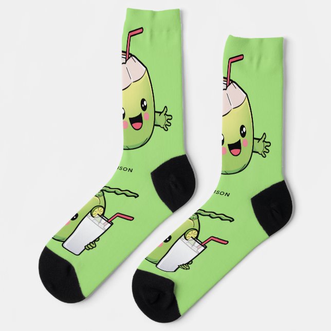 Cute Coconuts custom name Socks (Left)