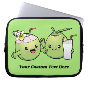 Cute Coconuts custom text laptop sleeves