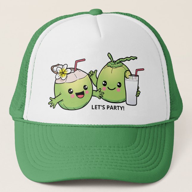 Cute Coconuts custom text Trucker Hat (Front)