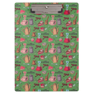 Cute Coffee and Cakes Design Clipboard