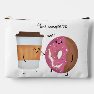 Cute Coffee and Doughnut Complete Couple Accessory Pouch