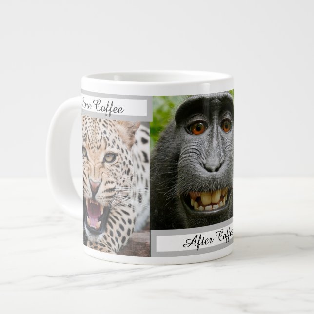 Cute Coffee Animals Large Coffee Mug (Front Left)