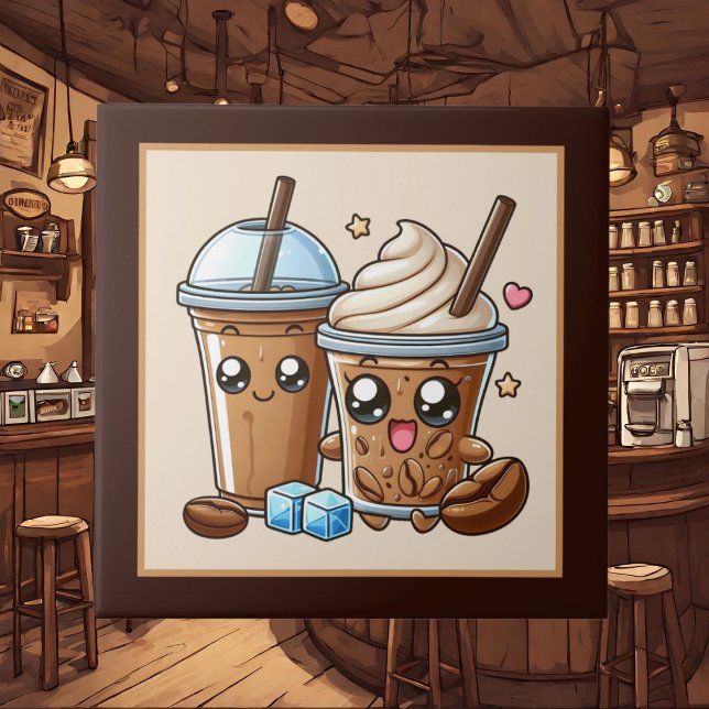 Cute coffee bar , shop or Coffee themed kitchen  Ceramic Tile (Creator Uploaded)