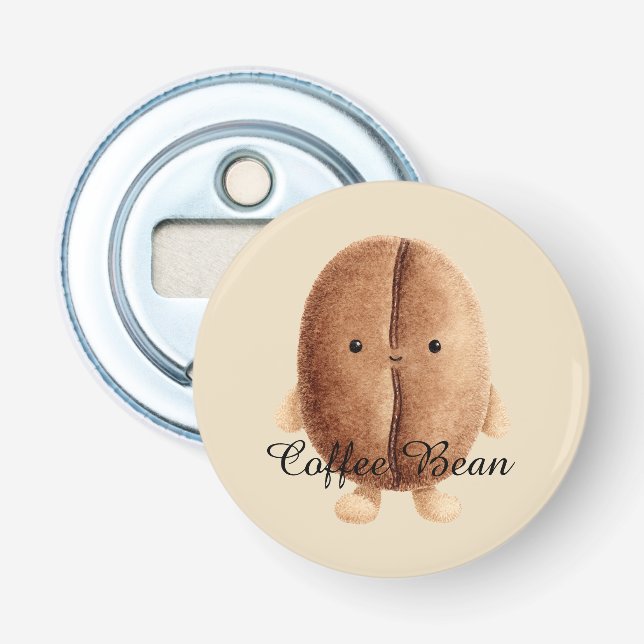 Cute Coffee Bean Bottle Opener (Front)