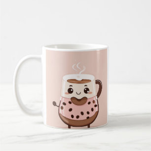 Cute Coffee Bean Mug Kawaii Cafe Lover Gift for Ba