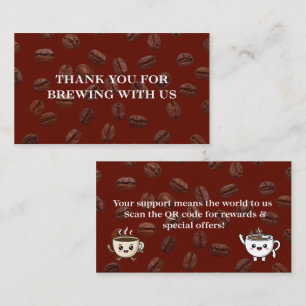 Cute Coffee Beans Thank You Card Design