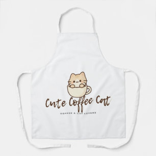 Cute Coffee Cat Apron – Funny Coffee Lover Kitchen