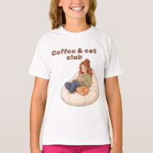 Cute coffee & Cat Club design 