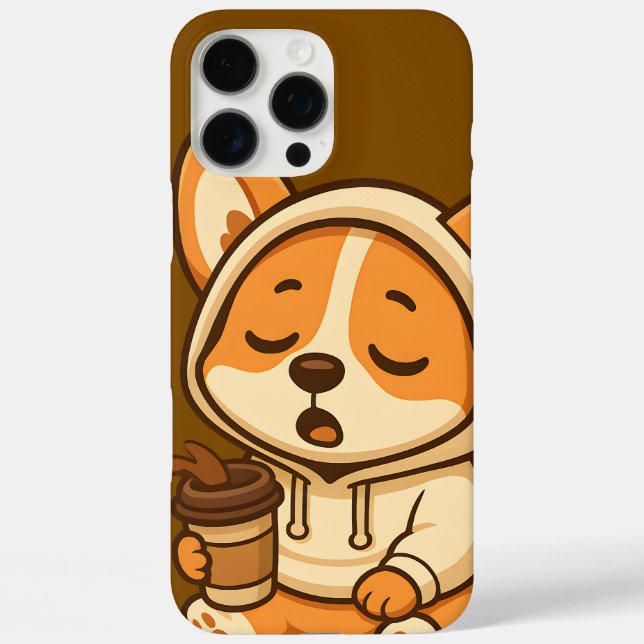 Cute Coffee Corgi – Kawaii Dog Phone Cases (Back)