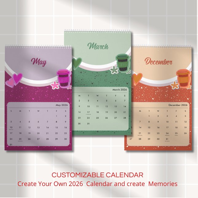 Cute Coffee Cup 2026 Calendar (Creator Uploaded)