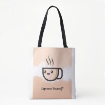 Cute Coffee Cup Design Tote