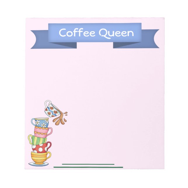 Cute Coffee Cups Notepad (Front)