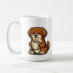 Cute Coffee Dog Kawaii Mug Design