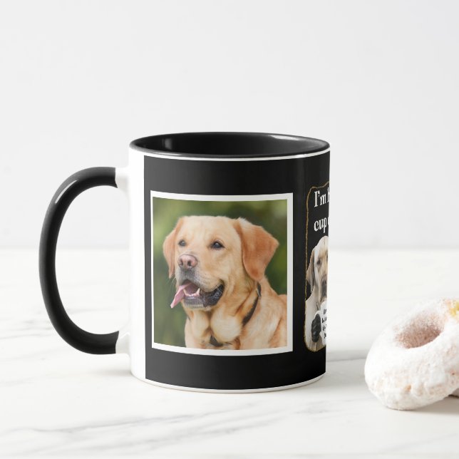 Cute coffee-drinking Labrador custom Mug (With Donut)