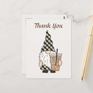 Cute coffee gnome add text postcard