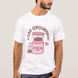 Cute Coffee Grinder Stay Grounded Pun T-Shirt