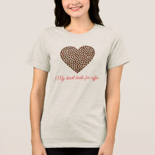Cute Coffee Heart T-Shirt Coffee Lover Gift Tee
