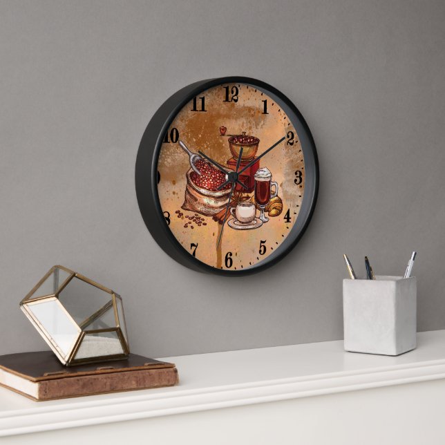 cute coffee kitchen decor clock (Office)