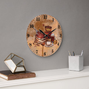 cute coffee kitchen decor large clock