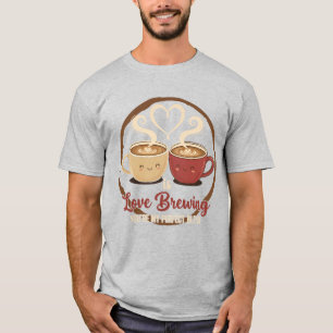 Cute Coffee Love Brewing Valentine's T-Shirt