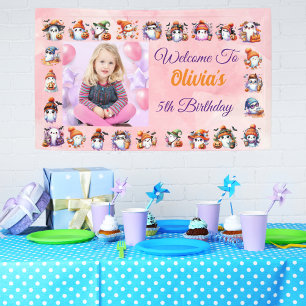 Cute Coffee Lover Ghost Banner for Kids Birthday