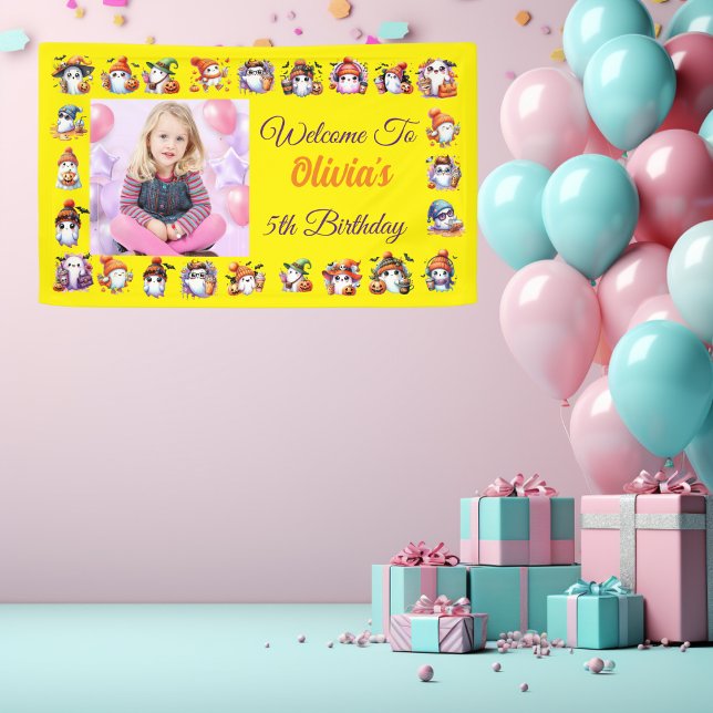 Cute Coffee Lover Ghost Banner for Kids Birthday  (Creator Uploaded)