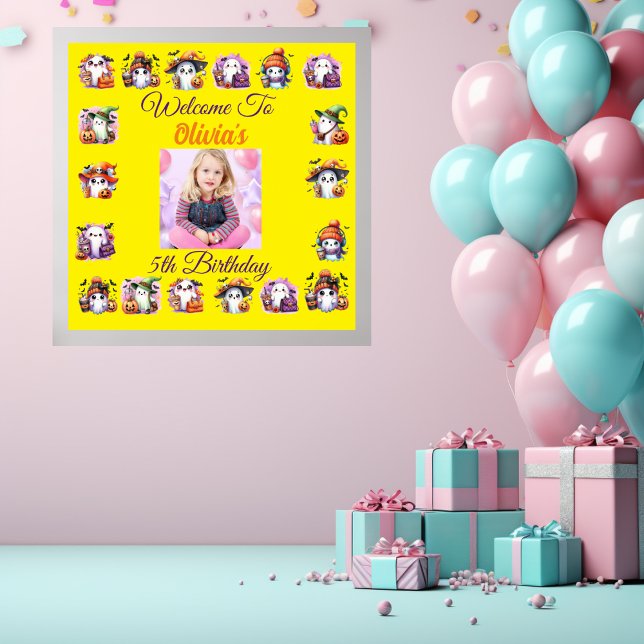 Cute Coffee Lover Ghost Poster for Kids Birthday (Creator Uploaded)