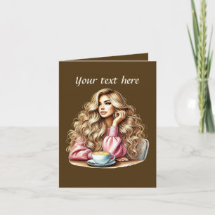 Cute coffee lovers shop customisable card