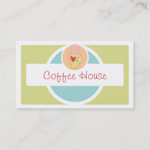 Cute coffee mug pastel business cards