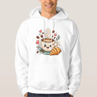 Cute Coffee Mug with Face T-Shirt | Kawaii Coffee Hoodie