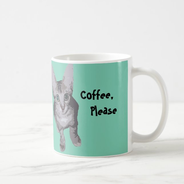 Cute Coffee Please Kitty Mug (Right)