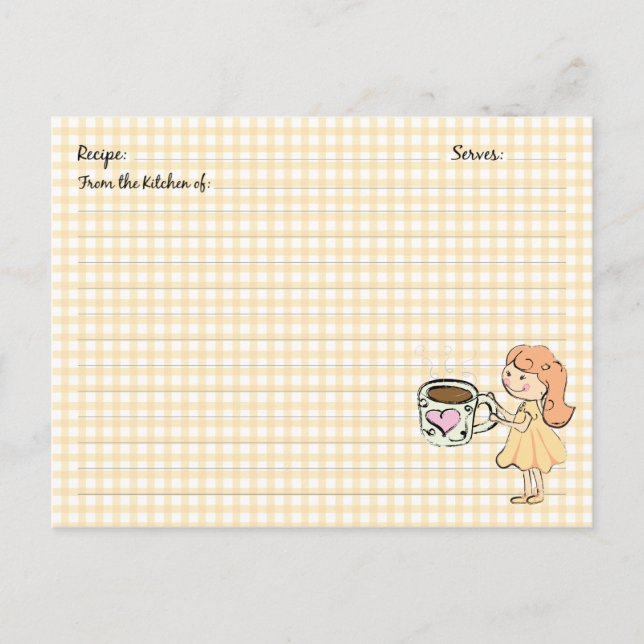 Cute Coffee Recipe Cards (Front)
