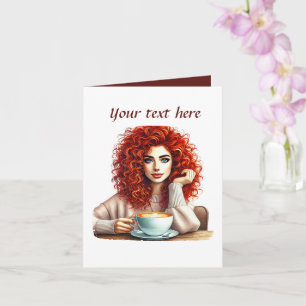 Cute coffee shop add message  card