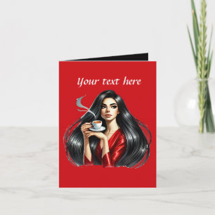 Cute coffee shop add message  card