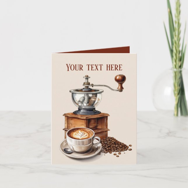 Cute coffee shop any purpose add message  card (Front)