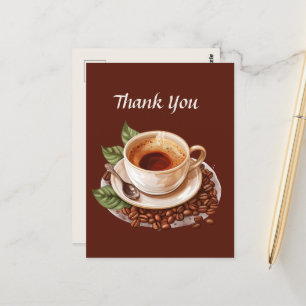 Cute coffee shop thank you or vendors postcard