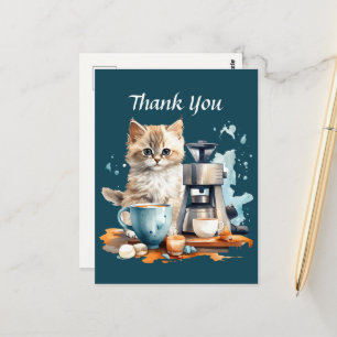 Cute coffee shop thank you or vendors postcard